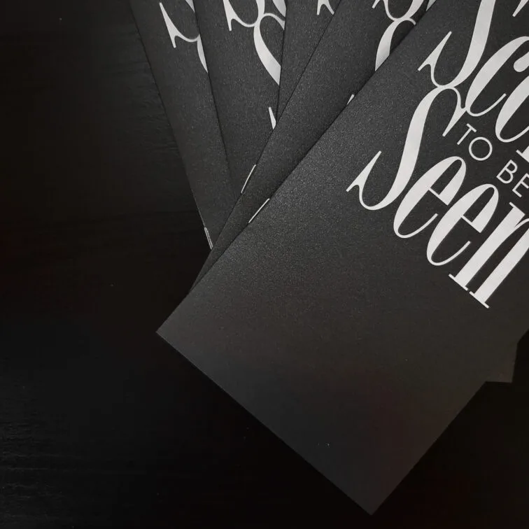 Black Metallic Paper with White Ink