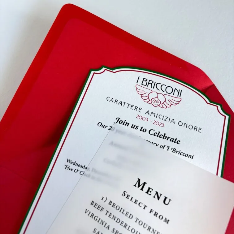 Bricconi invitations envelope translucent sheet
