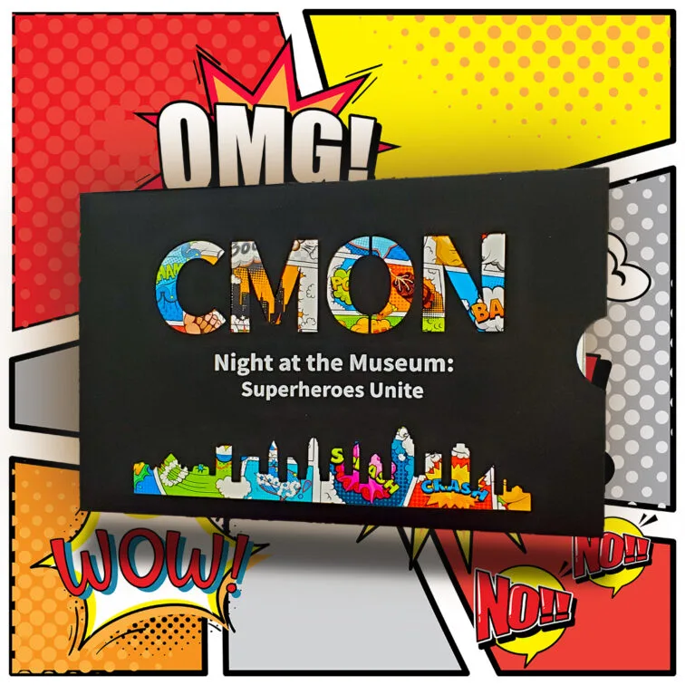 CMON Superhero laser nonprofit invitation