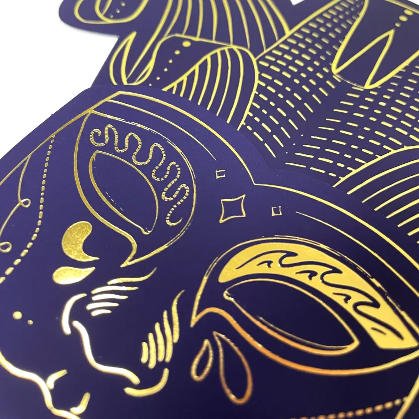 Diecut Gold Foil Stamped SoftTouch Copy