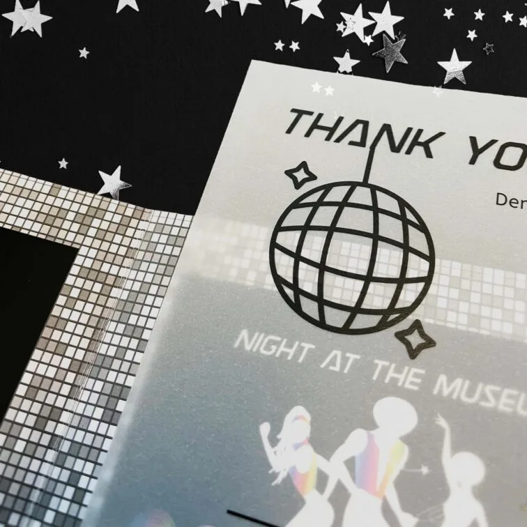 Golisano Childrens Museum Disco Invites translucent sheet