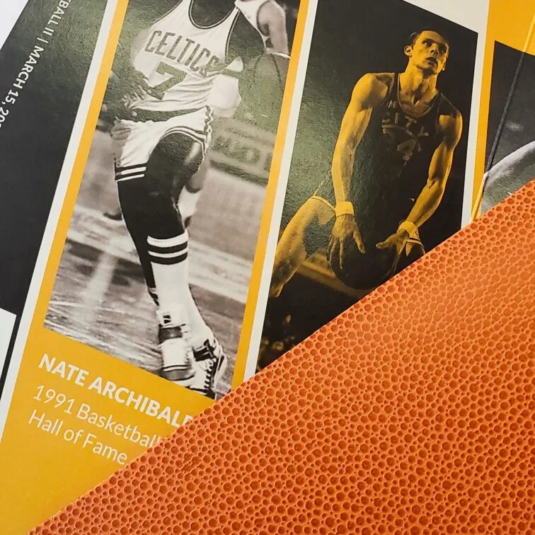 Basketball texture embossed paper