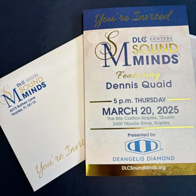 David lawrence center sound minds invite gold foil