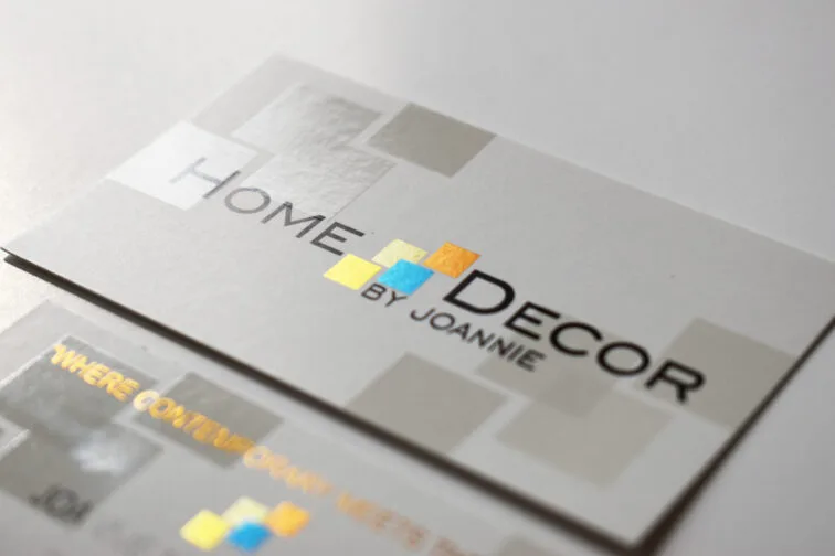 Digital foil spot varnish business card