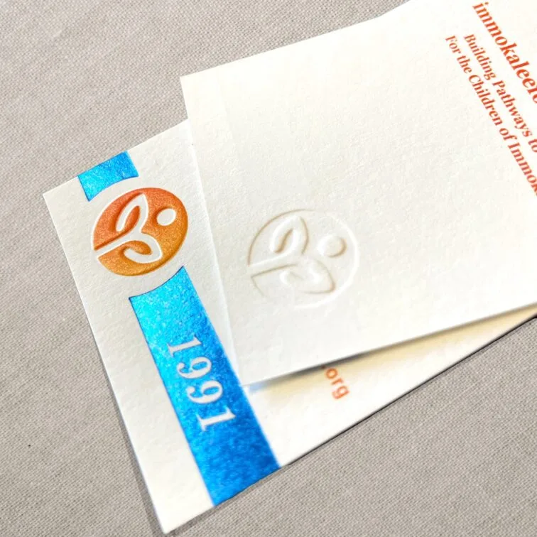 Foil embossing business cards