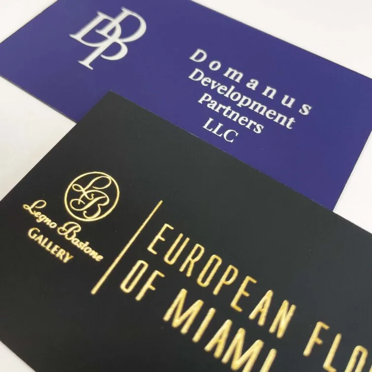 Foil stamped business cards