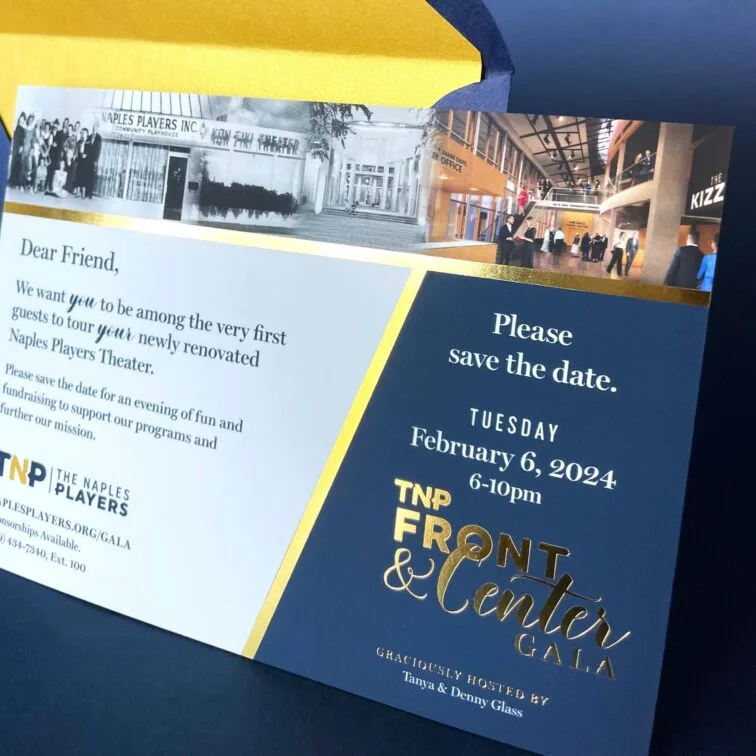 Gold foil stamped invitations