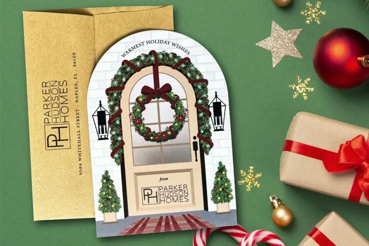 Holiday card laser cut parker hudson homes