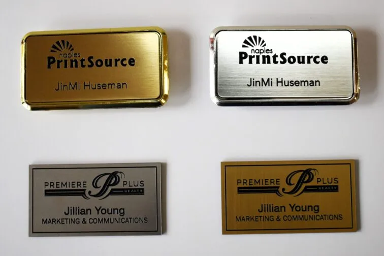 Laser engraved name badges