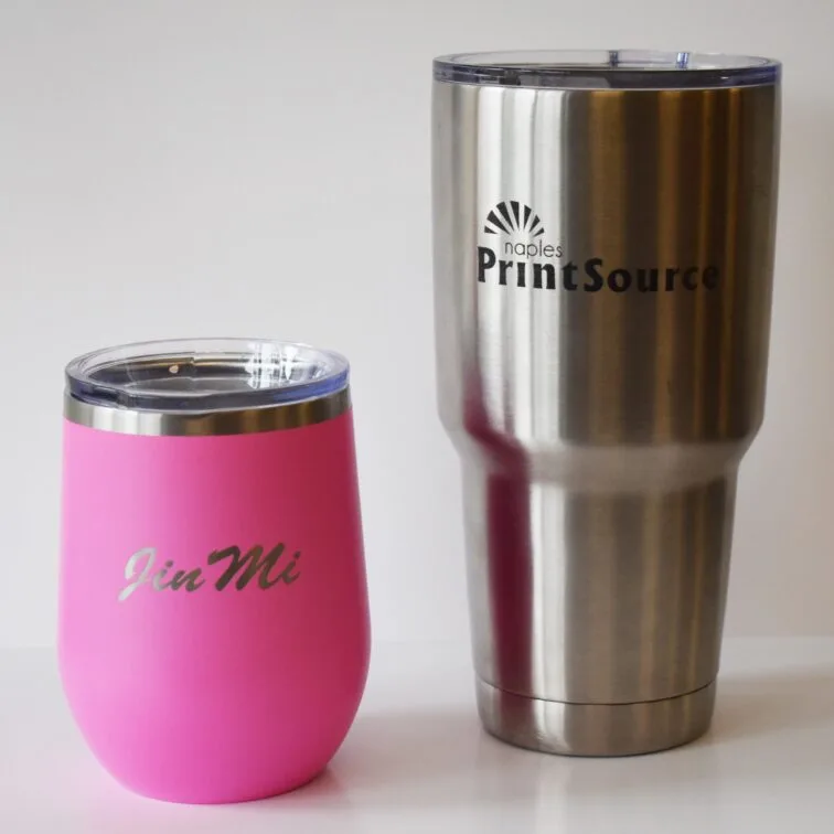 Laser engraved tumblers
