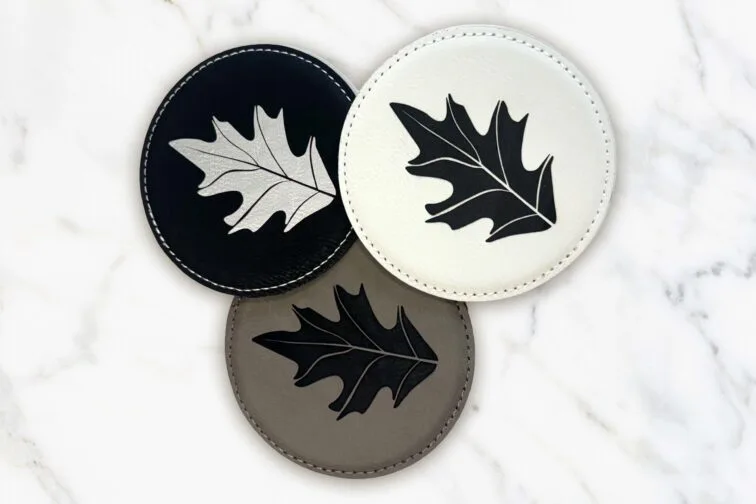 Olde cypress leatherette coasters