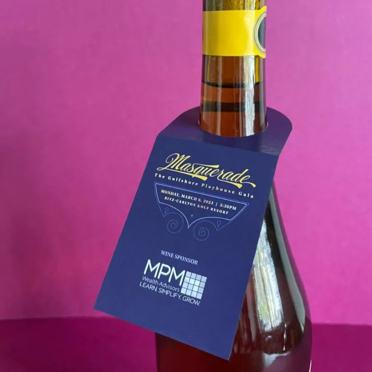 Wine bottle tags laser die cut