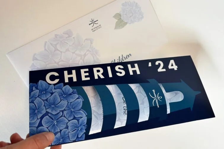 Youth haven lighthouse die cut invite