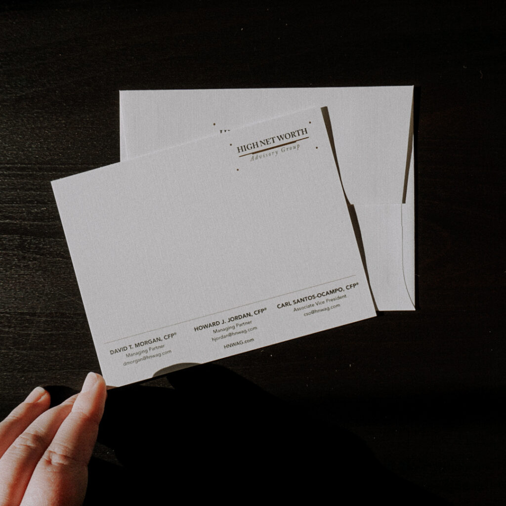 Gold Metallic Lettering on Stationery