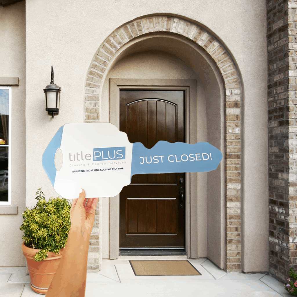 Key shape die cut sign title plus die cut key corrugated sign