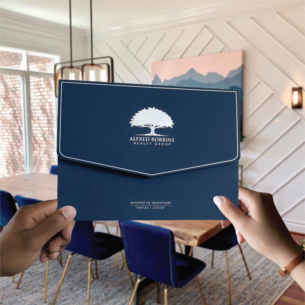 Alfred robins realty group presentation folders silver foil final