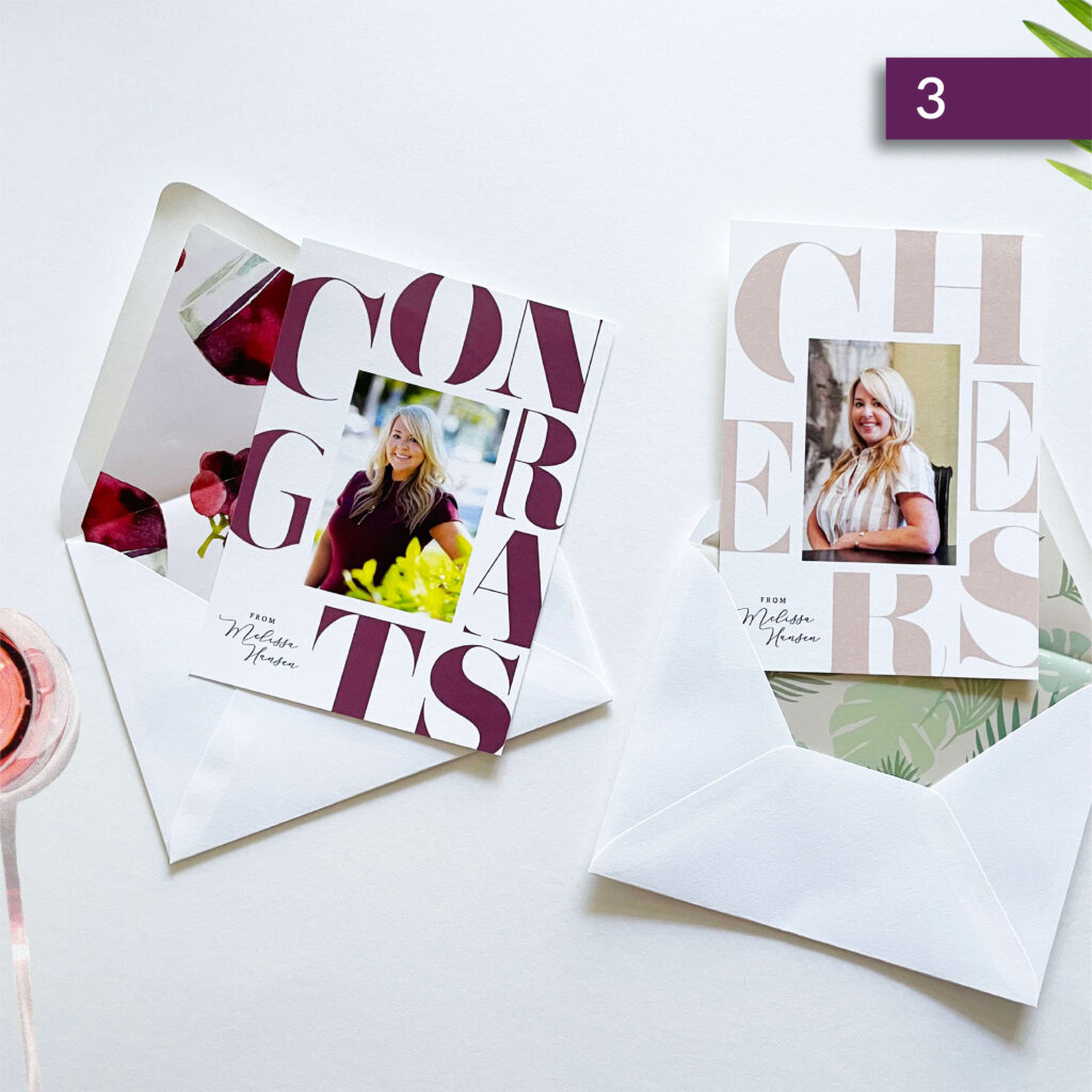 Envelope liner matching notecards