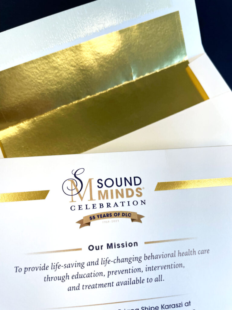 Gold foil stamped invitations