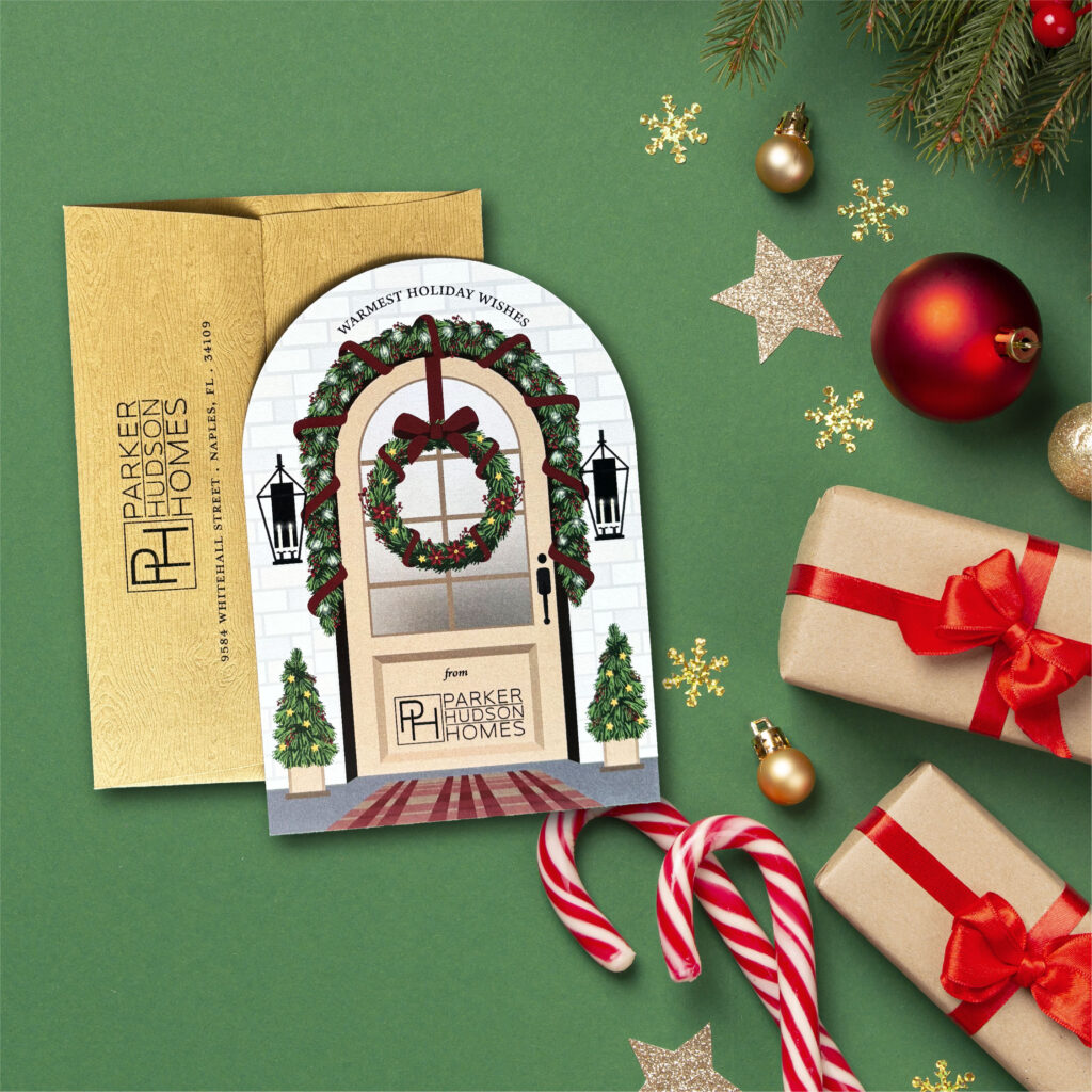 Holiday card laser cut parker hudson homes