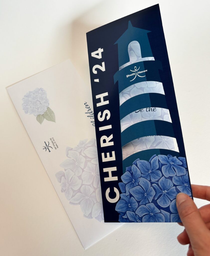 Lighthouse die cut invite
