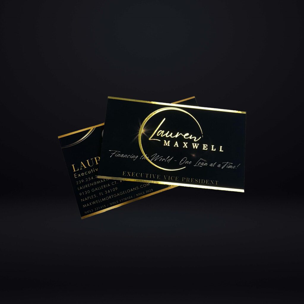 Maxwell gold foil soft touch buisness cards