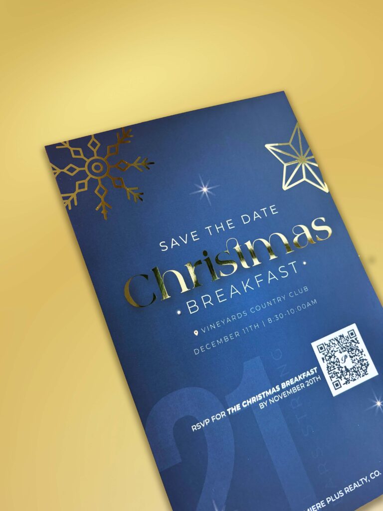 Premiere plus gold foil invitation