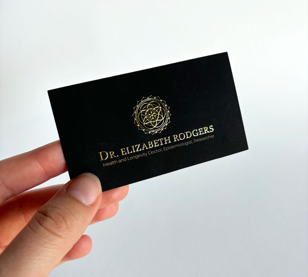 Raised metallic gold foil cards