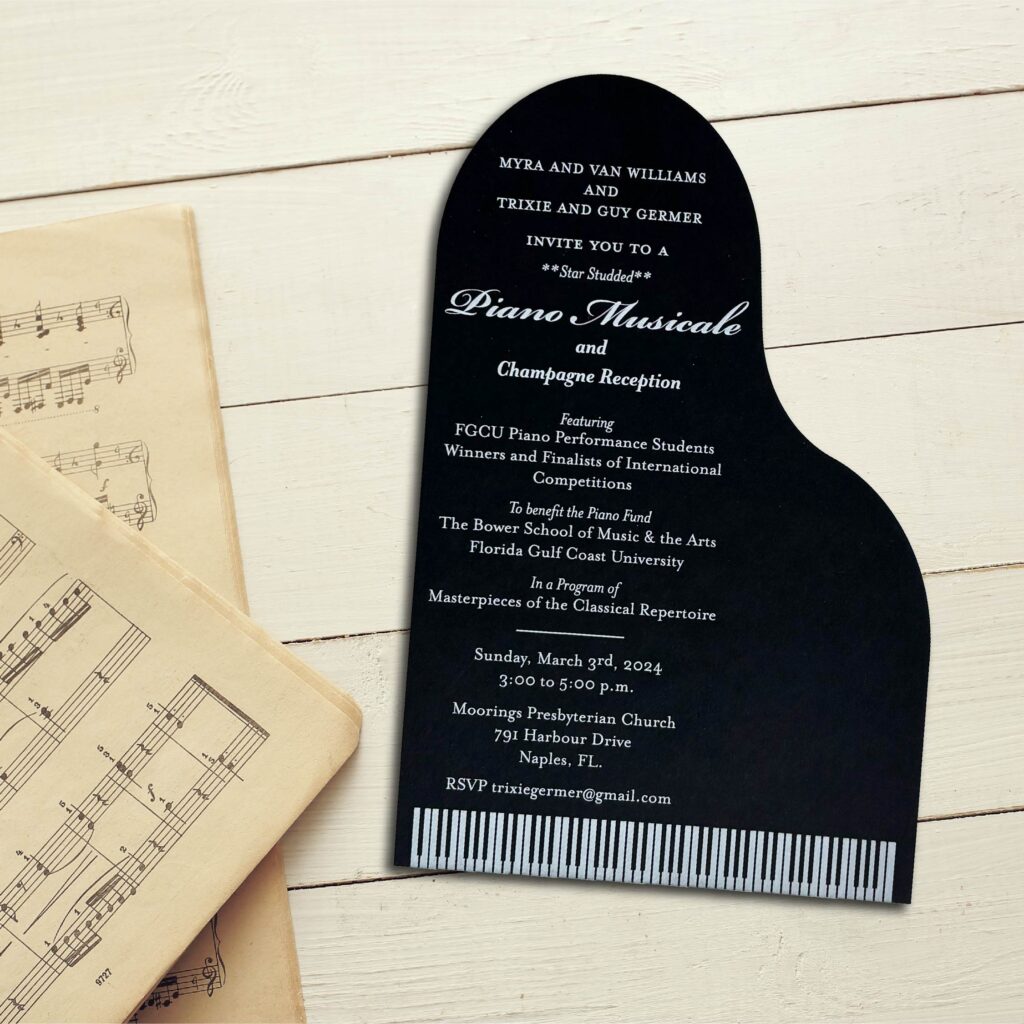 White ink printing laser cut piano