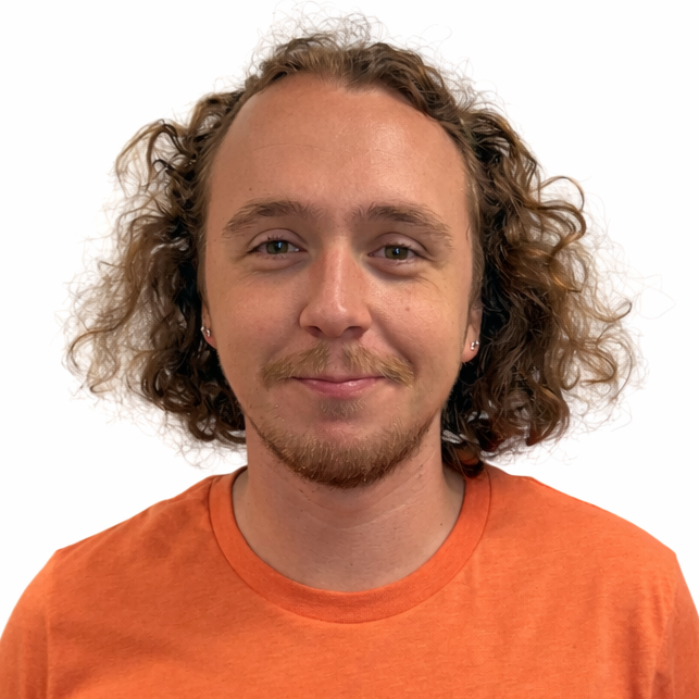 Casual portrait in orange T shirt