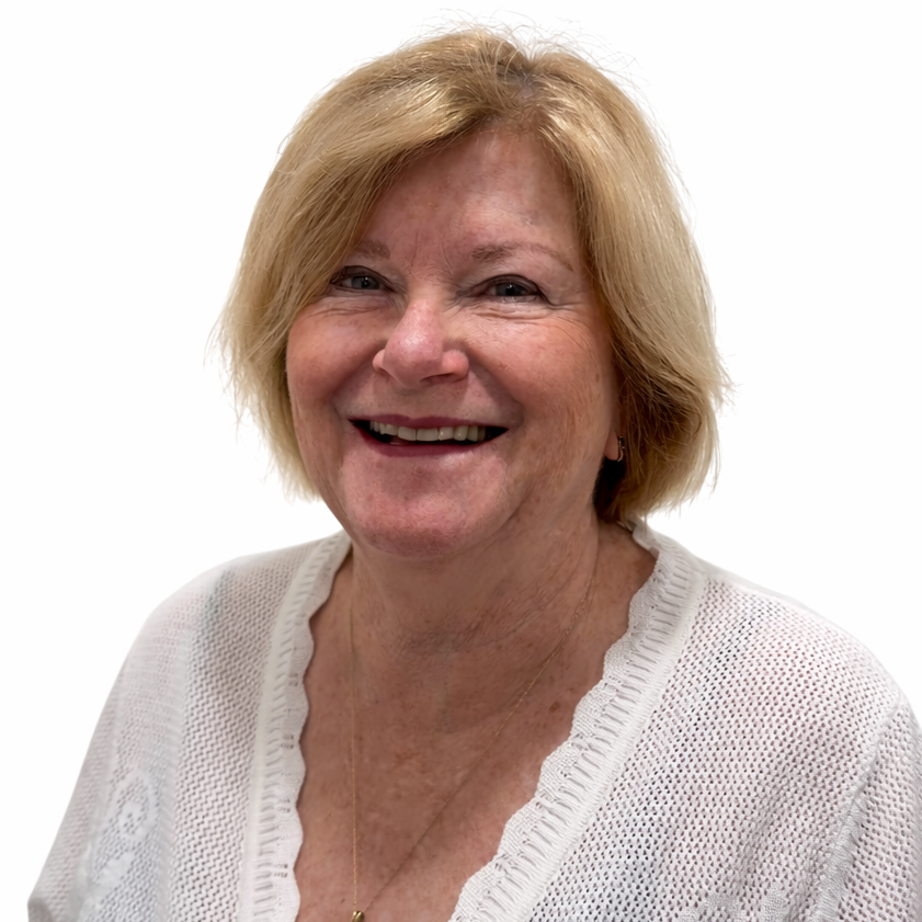 Friendly smile against a white backdrop