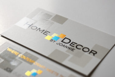 Digital foil spot varnish business card