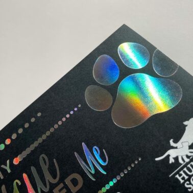 Holographic foil white ink invitation