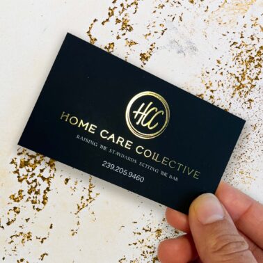 Home care collective soft touch gold foil business cards Copy