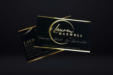 Maxwell gold foil soft touch buisness cards