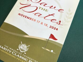 Save the date flat spot varnish