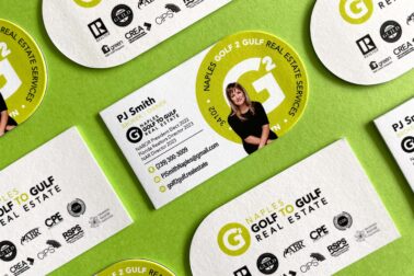 Triplex die cut business cards